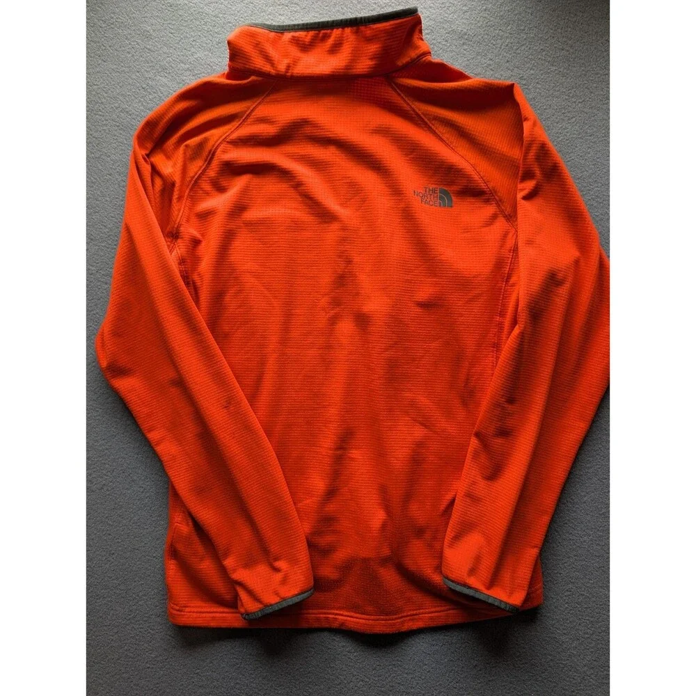 The North Face Men’s XL Orange 1/4 Zip Grid Fleece Pullover Hiking Outdoor